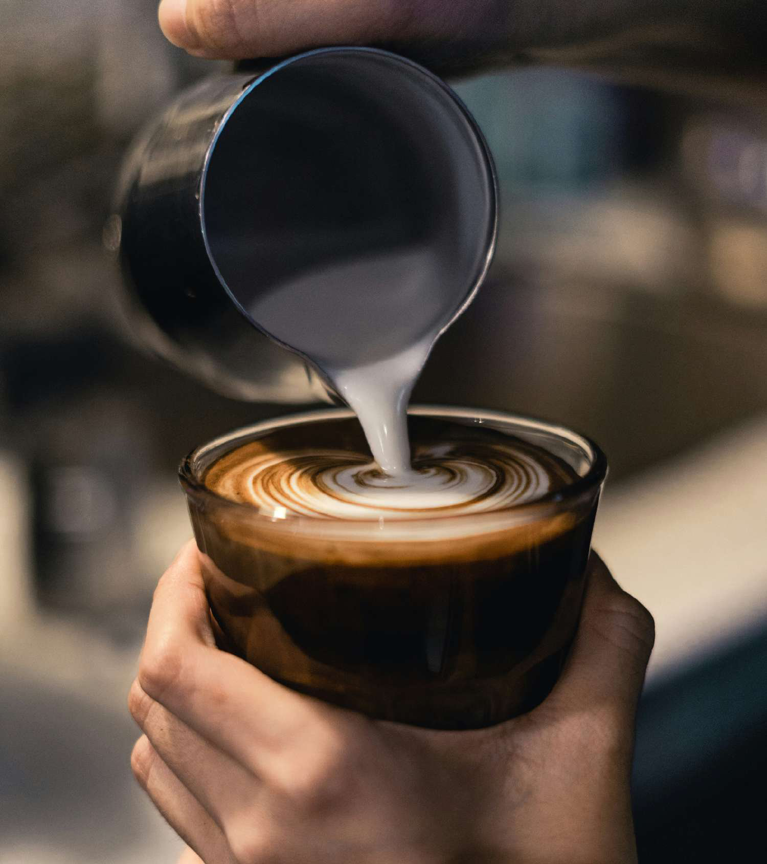 Pouring coffee